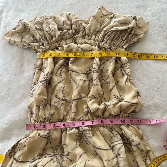 ODYLYNE Bohemian Ruffled Floral 100% Silk Maxi Strapless Dress - Picture 7 of 7